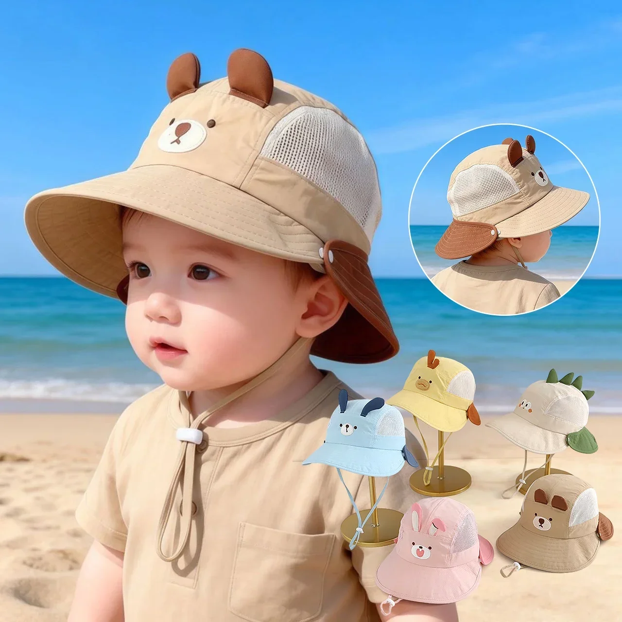 Baby Cartoon Bear Rabbit Ear S - Visor Sun Hat review and price